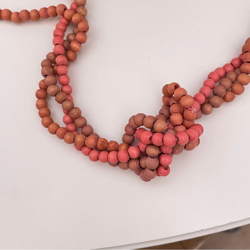 Vintage HAWAIIAN Wooden Summer Beach Tropical Vacation Natural Beaded Necklace